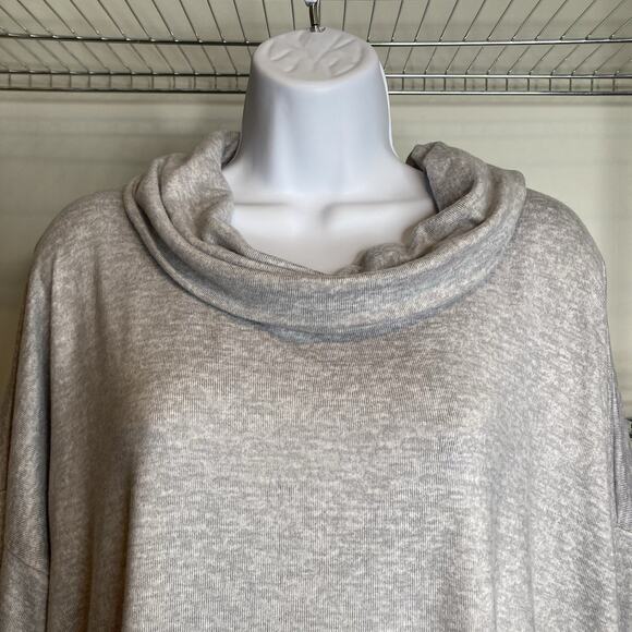 Softies Woman's Heather Gray Cowl Neck Long Sleeve Tunic Top Size 3XL Comfy Cozy - Picture 8 of 11